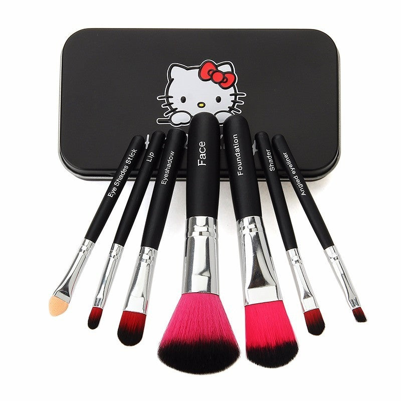 ★Hello Kitty Makeup Brush Set 7 PCs ★ Black or Pink Cute Kitty Cat Casing★ freeshipping - Bluemoon Secrets Chamber