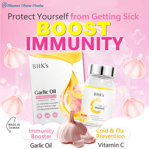 BHK's Garlic Oil+Vitamin C Double Layer (Health Combo)【Improve Immunity】⭐ 健康防護組 大蒜精+維他命C雙層錠