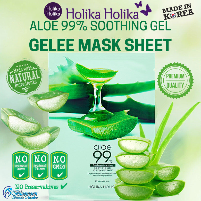 Holika Holika Aloe 99% Soothing Gel Jelly Mask  Sheet⭐惑丽客99%天然芦荟舒缓啫喱面膜freeshipping